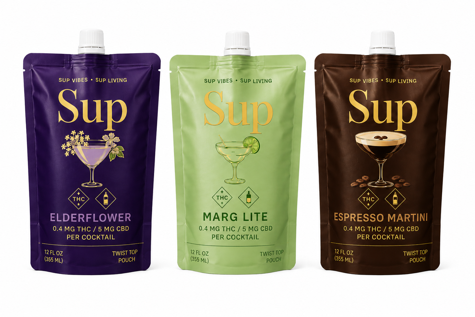 A variety of upcoming Sup pouches